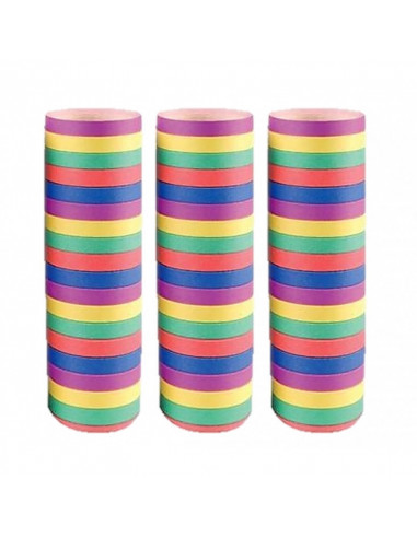 3 rouleaux de 18 serpentins multicolores