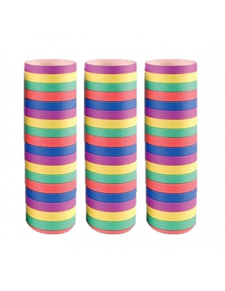 3 rouleaux de 18 serpentins multicolores