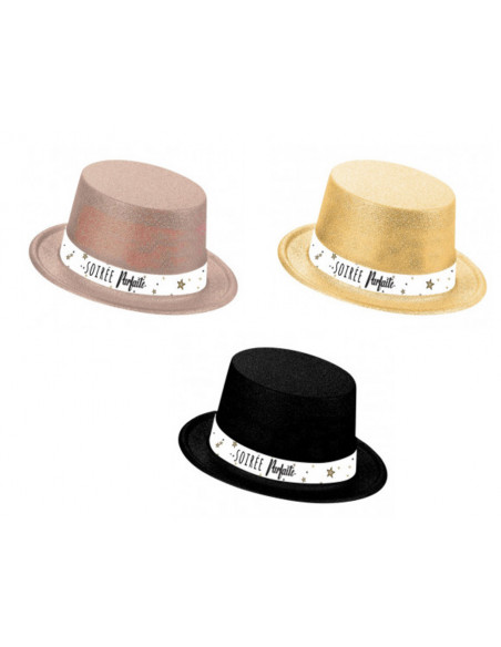 Chapeau plastique pailleté soirée parfaite : Cotillons