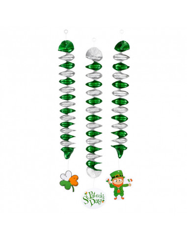 Lot de 3 décorations spirales Saint Patrick  day