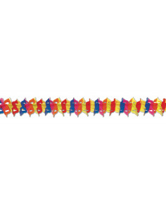 Guirlande zinnia multicolore papier ignifugé : Fabrication Française